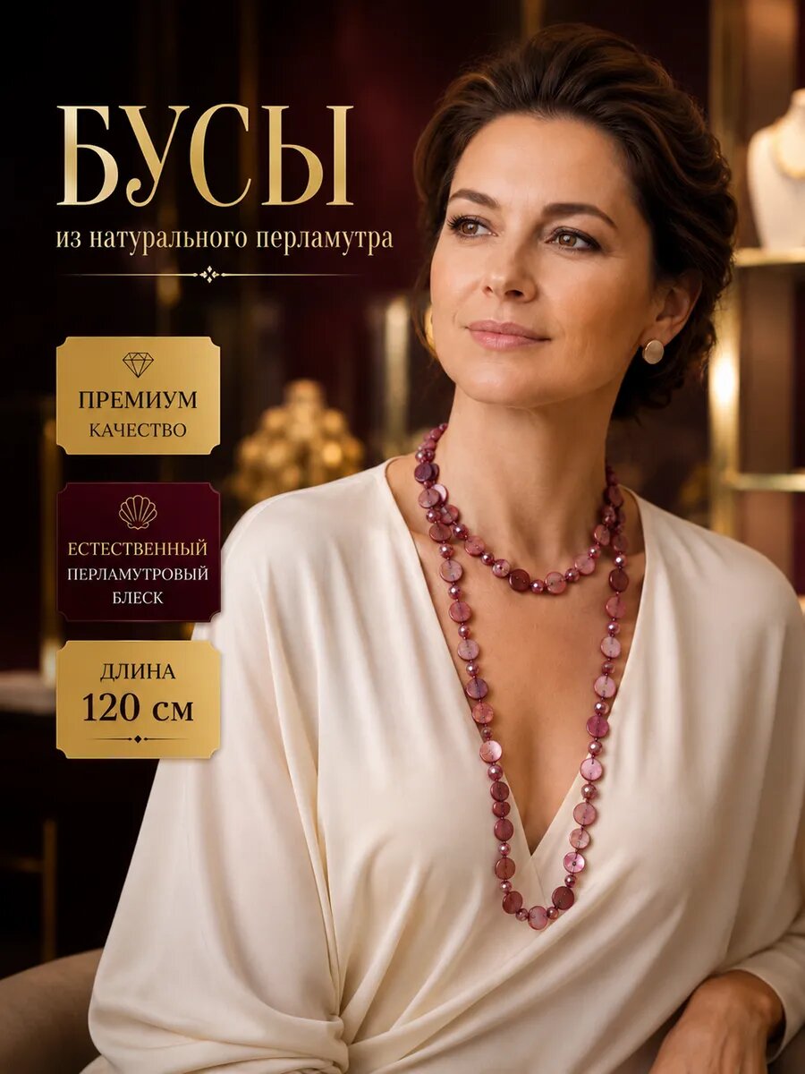 Бусы Valzer, перламутр