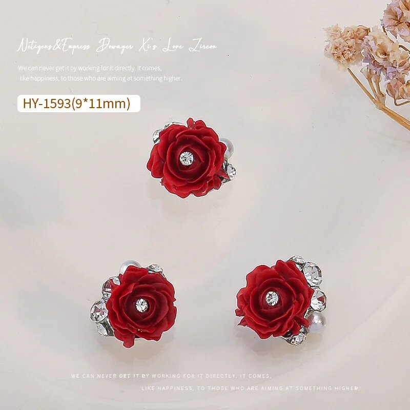 Металлические розовые кристаллы для дизайна ногтей SKYE CIEL Красный, 5PCS, A-Red