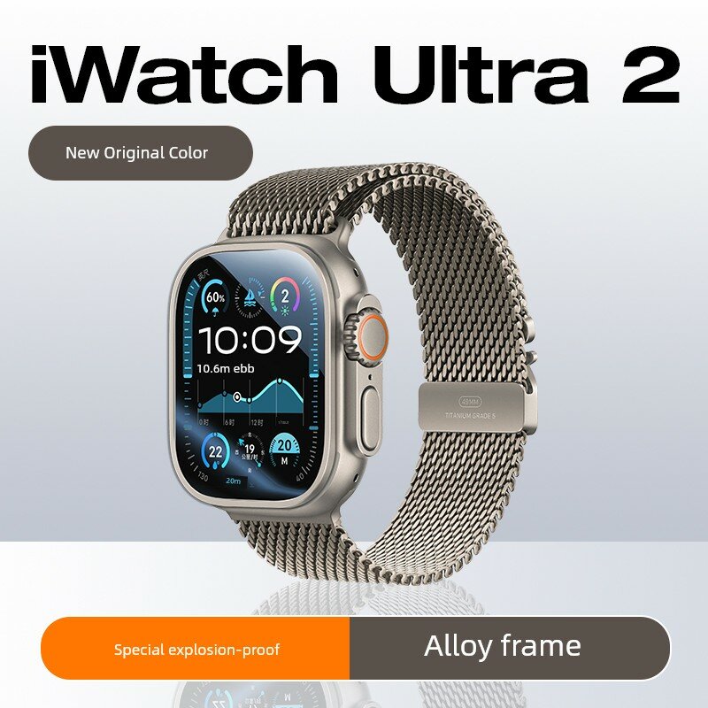 Защитное стекло для Apple Watch Ultra 2, 2-е поколение, закаленное стекло с титановым сплавом, оригинальный цвет