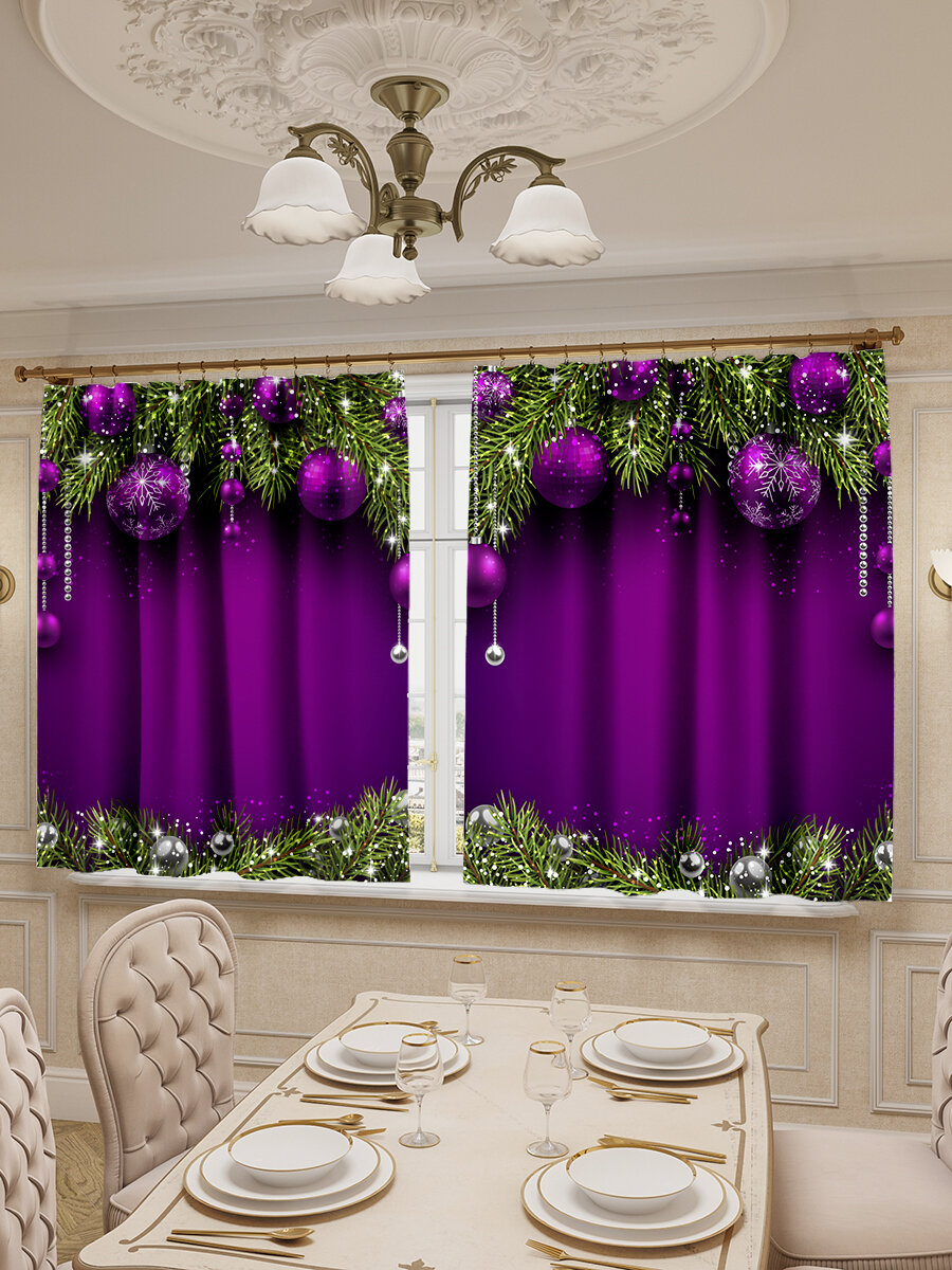 Шторы для кухни LeJoy Home из габардина 180х290 см. (2 шт. 145х180 см (каждая).