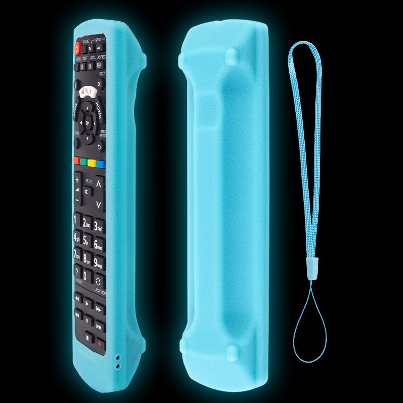 Светящийся силиконовый чехол для пульта Panasonic RM-L1268, голубой