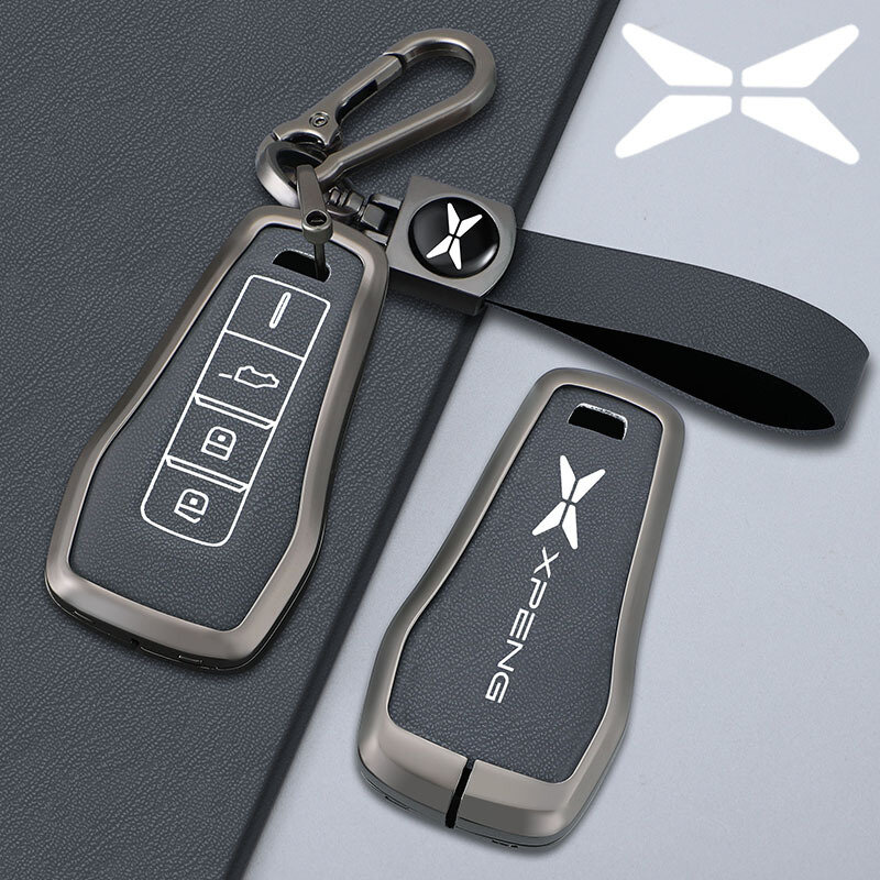 Металлический чехол для ключа на Xpeng P7 2021 и G3 2019, оранжевый (Любовный) с шнуром