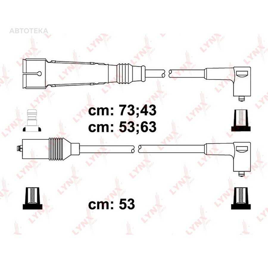 Провода высоковольтные комплект VW Golf II/III Polo / Skoda Felicia I/II 1.0 - 1.6L 8V 1983 - 2001 LYNXAUTO SPE8023
