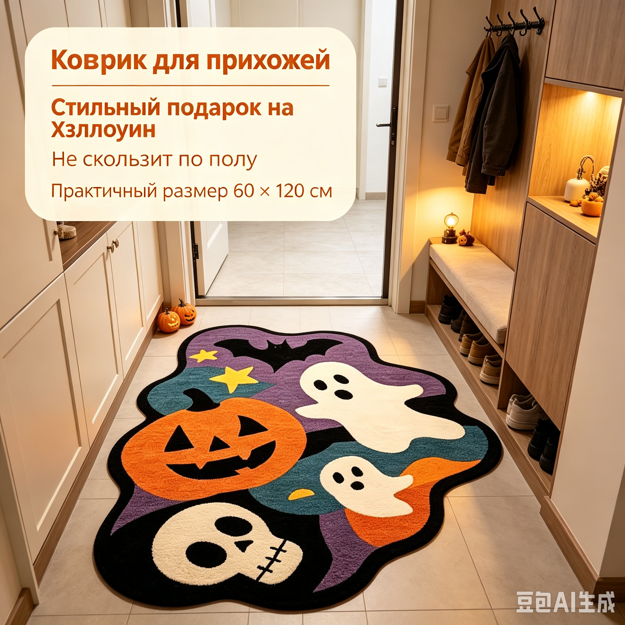 Прикроватные коврики на Хэллоуин, мягкие и удобные, 60*120 см, для гостиной и спальни