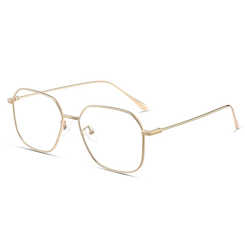 EOOUOOE Золотые титановые очки для зрения Gold Frame, Бежевый