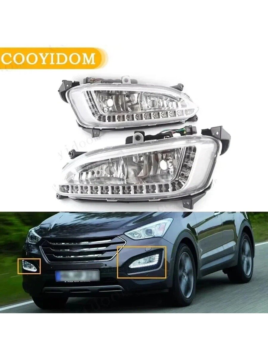 KNOW EASY-Фары автомобильные, Огни дневные ходовые, 2 шт, арт. Santa Fe IX45 2013-2015