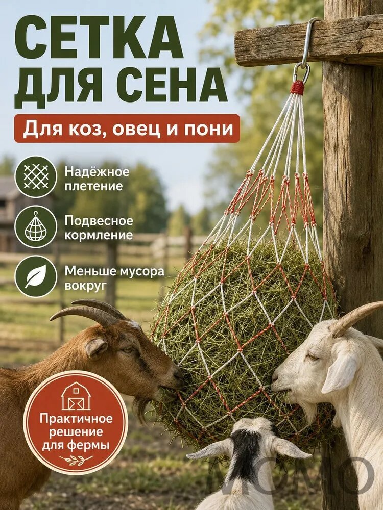 Медленная кормушка рептух, 120 см, сетка для кормления сельскохозяйственных животных, коз, лошадей, прочная, 10