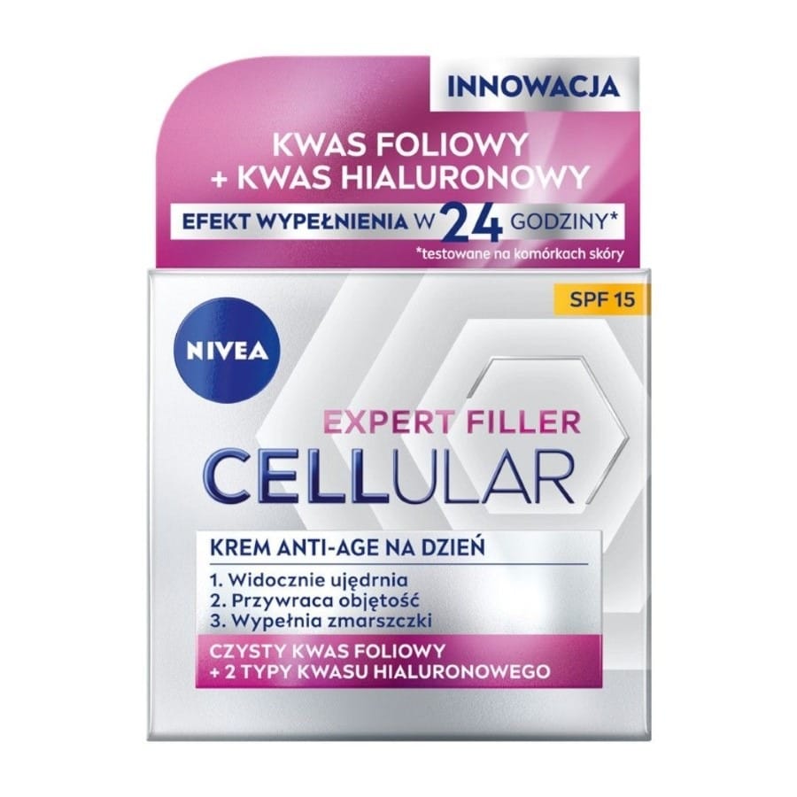 Крем для ухода за кожей Nivea Hyaluron Cellular Filler + видимое уплотнение, spf15, крем против морщин на день, 50 мл