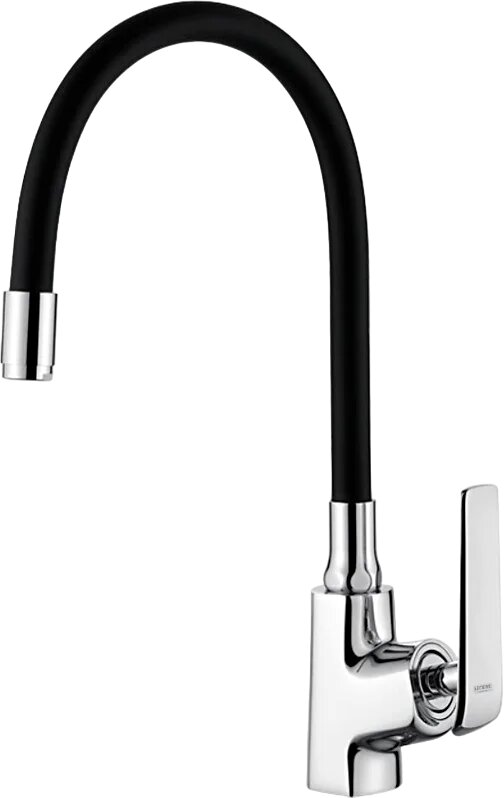 Смеситель для кухни Ledeme H74 L4074-2 с гибким изливом, с поворотным изливом, хром, черный, матовый, глянцевый, однорычажный, латунный, с керамическим картриджем