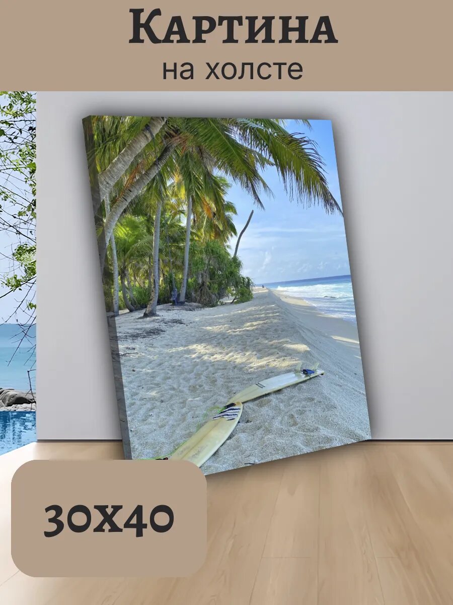 Картина Постер Мальдивы Maldives 30x40 тропический пляж