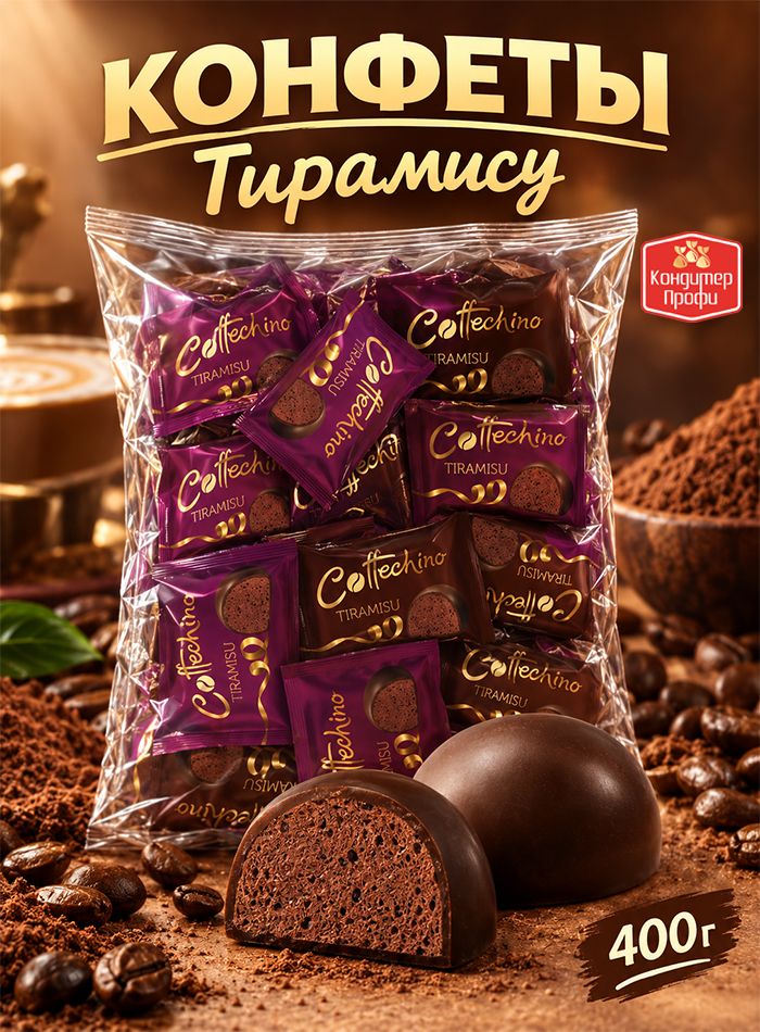 Конфеты COFFECHINO (Кофечино) тирамису 400г