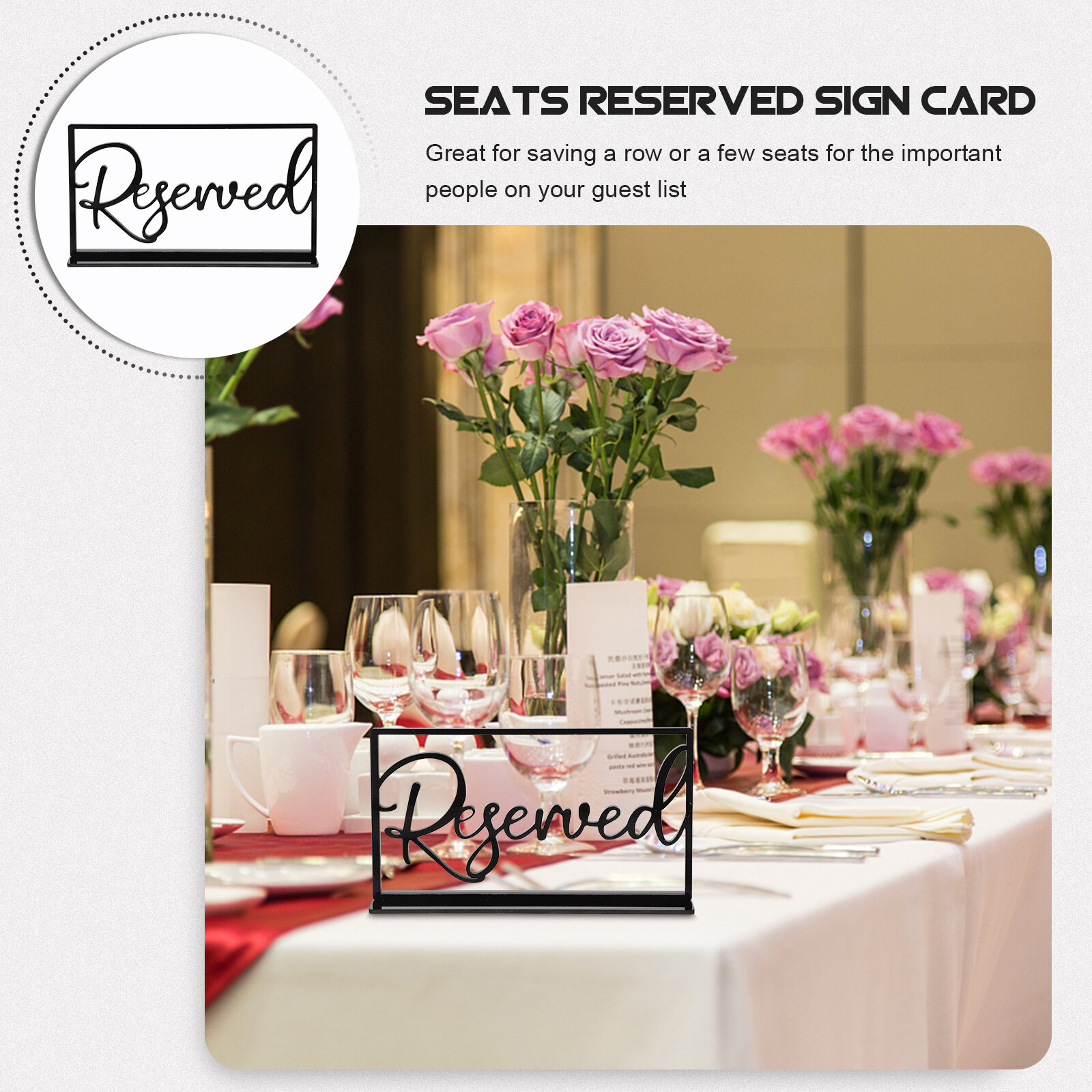 2 Шт Карточки Для Стола На Торжество Знаки Reserved Из Акрила 17.00X10.00X3.80Cm