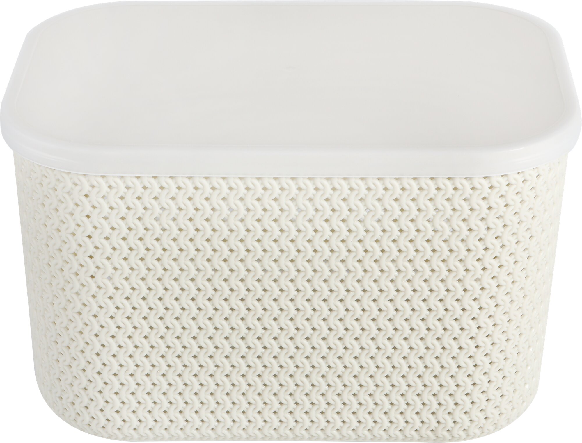 Корзина для хранения HOMECLUB Knit 25,5х18х16см, с крышкой, пластик, Арт. BA800