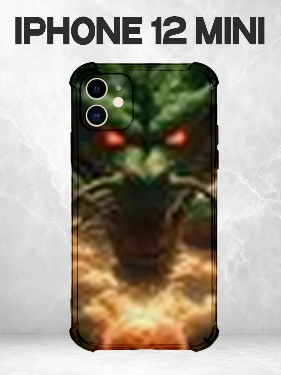 Чехол на iPhone 12 Mini с принтом Змея с огненными глазами