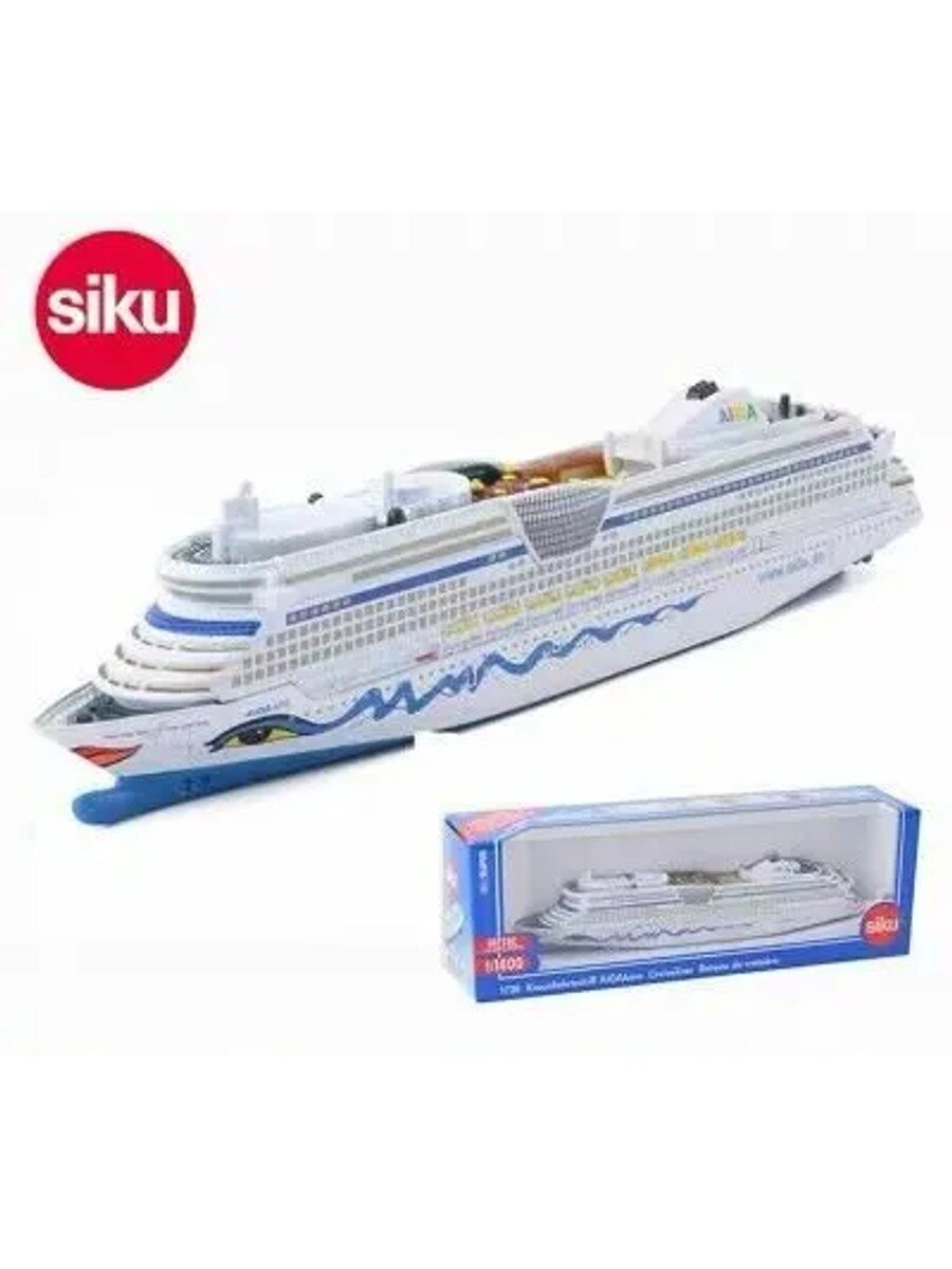 Модель круизного лайнера AIDA от siku, масштаб 1:1400, длина около 18 см, детская коллекционная игрушка
