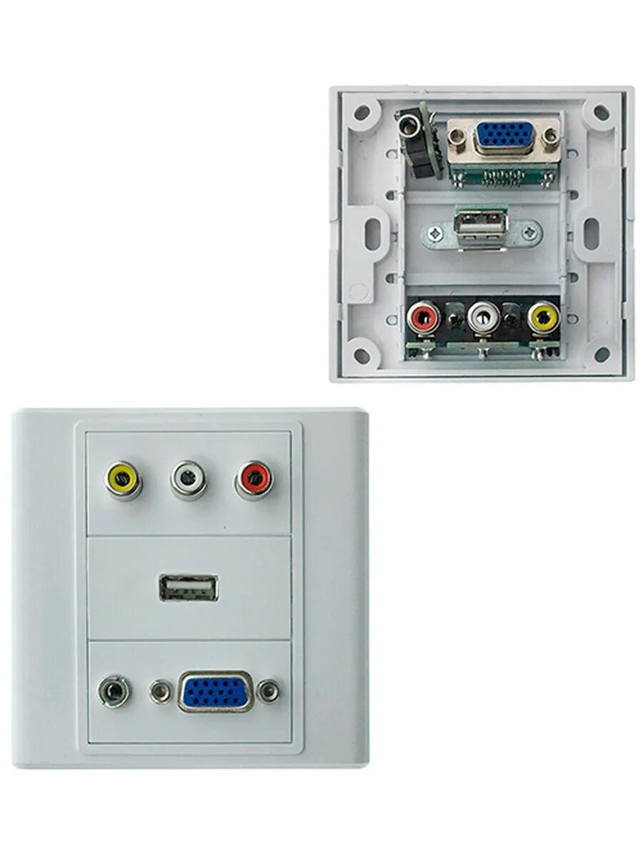 Розетка RCA+USB+VGA+3.5mm