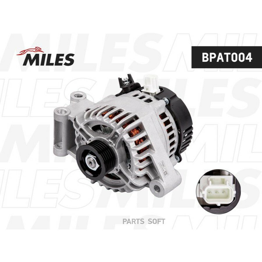 Генератор FORD FOCUS -04/C-MAX -07 1.4/1.6 105A BPAT004 от официального дистрибьютора, MILES, артикул BPAT004