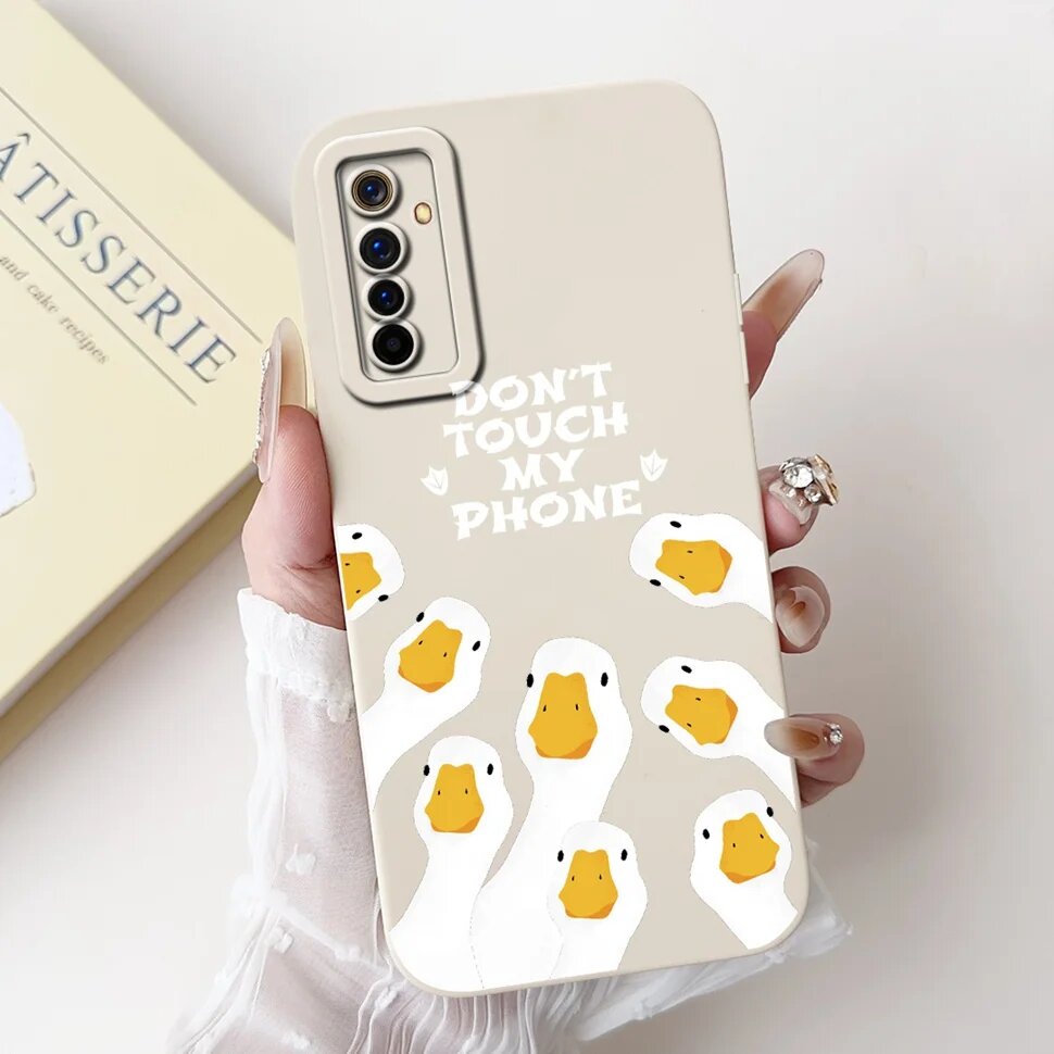 Чехол для Realme 6 Pro RMX2061 с милым мультяшным рисунком, мягкие силиконовые Белый, TYbai2104