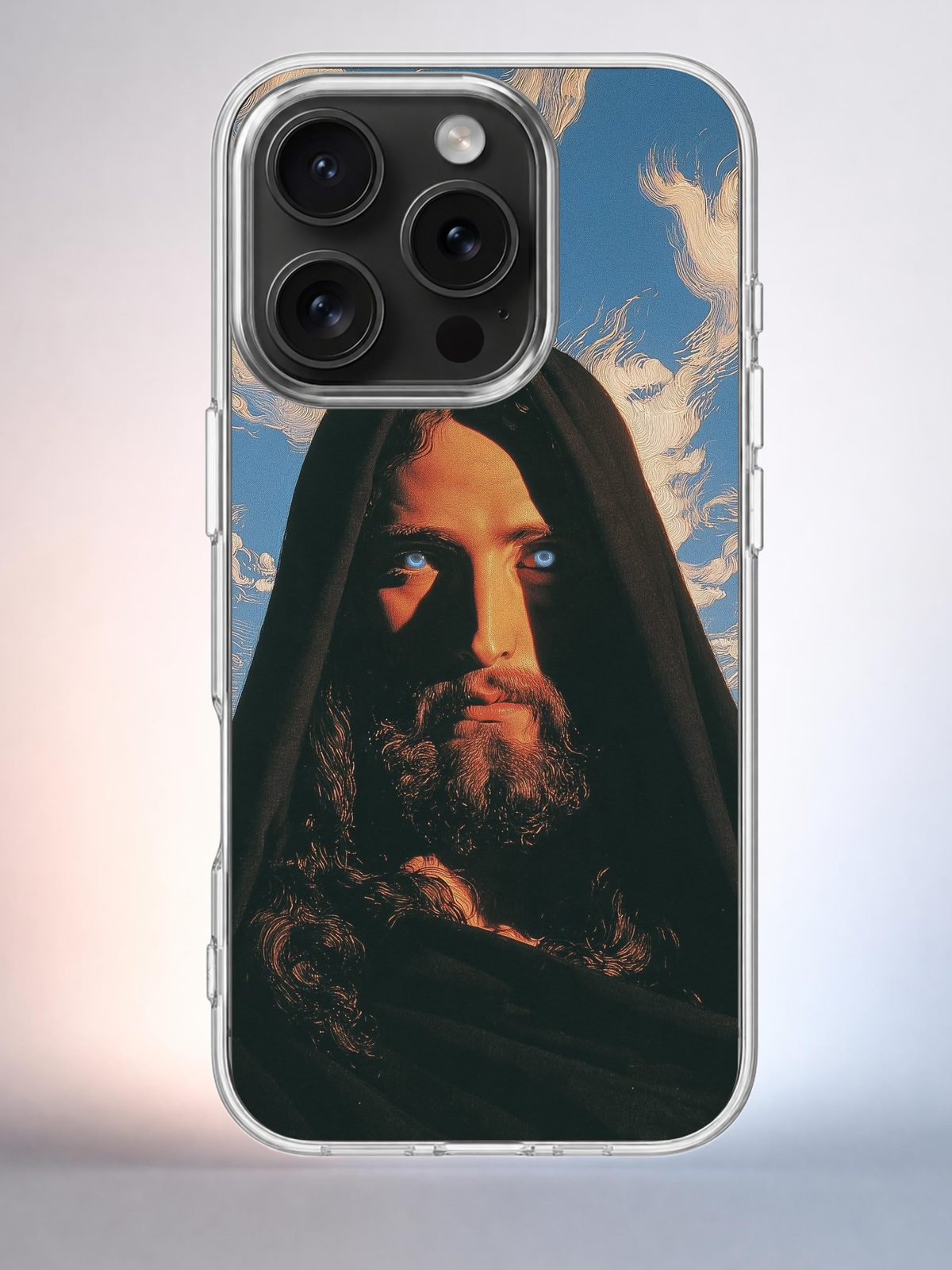 Чехол iPhone 15 Pro Иисус Христос Y2K Indie Sleaze