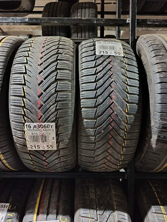 Комплект (2 шт) летних БУ шин Michelin Alpin 6 215/55 R16 40% износ