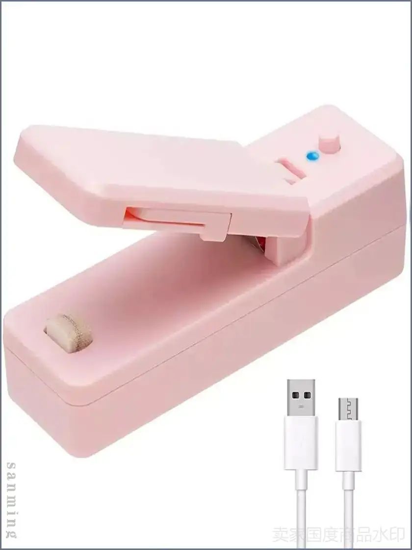 Вакуумный упаковщик мини, Запайщик Mini Bag Sealer-2In1 портативный перезаряжаемый ручной вакуумный термосварщик и резак для пластиковых пакетов для хранения продуктов питания