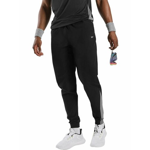 фото Брюки спортивные reebok identity run pants, размер s, черный/серый