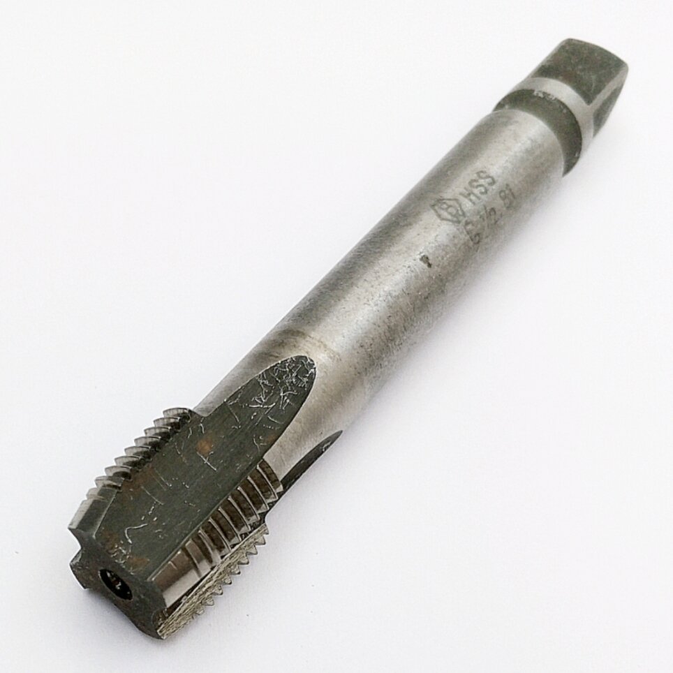 Метчик трубный цилиндрический G 1/2"-14 55° В1 HSS (машинно-ручной, однопроходный) для сквозных отверстий