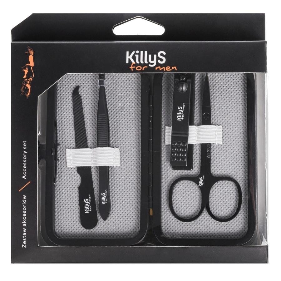 Аксессуар для маникюра KillyS For Men, набор аксессуаров, ножницы для ногтей, кусачки для ногтей, пилка для ногтей, пинцет