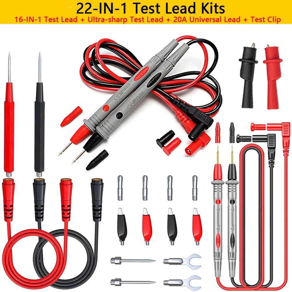 22-в-1 Тест-лидеры для мультиметра, Test Clip-Kit A