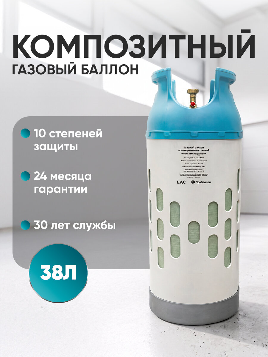 Композитный газовый баллон 38 л. ПроБаллон без газа (пустой)