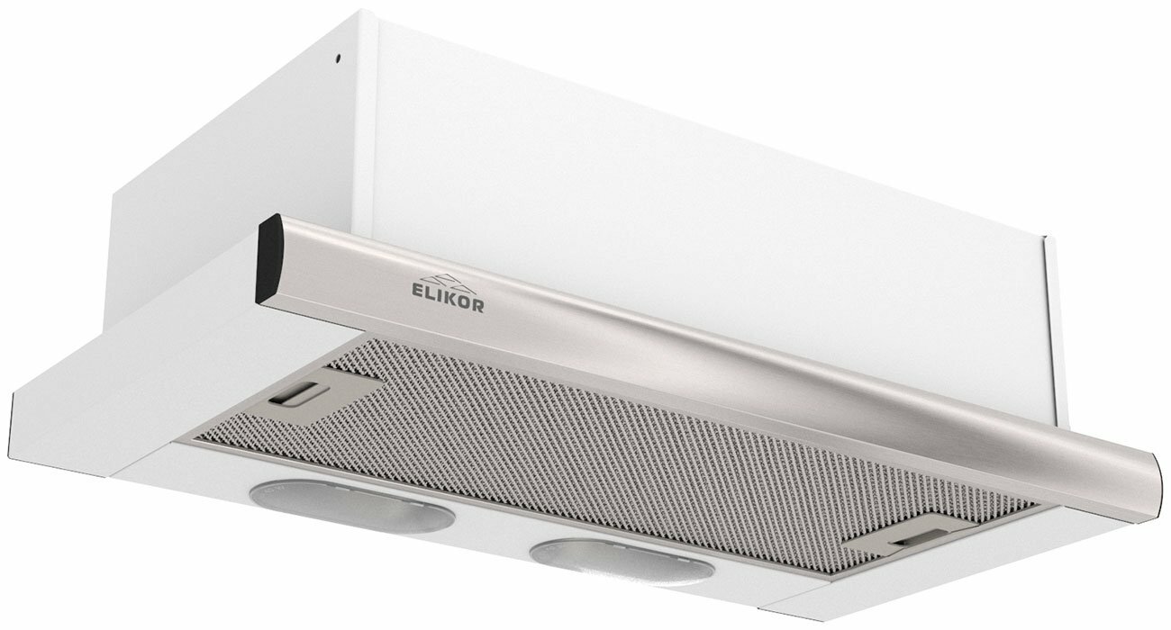 Вытяжка Elikor Интегра 60П-630-В2Л, белый/нержавеющая сталь