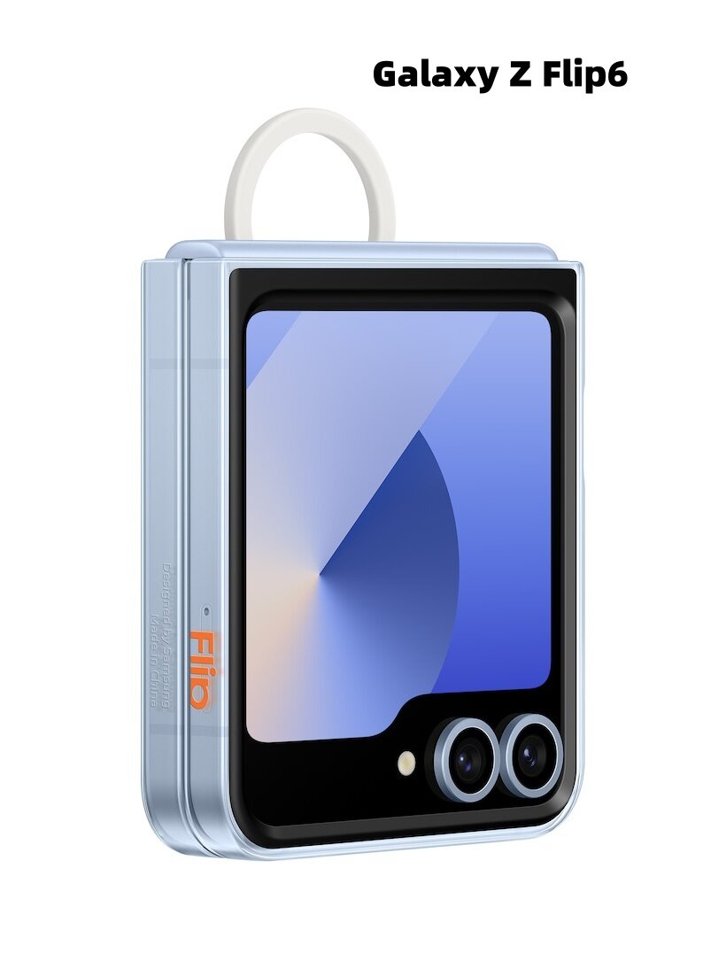 Samsung Galaxy Z Flip6, прозрачный силиконовый защитный чехол в виде кольца, прозрачный, модель EF-QF741CTEGCN.