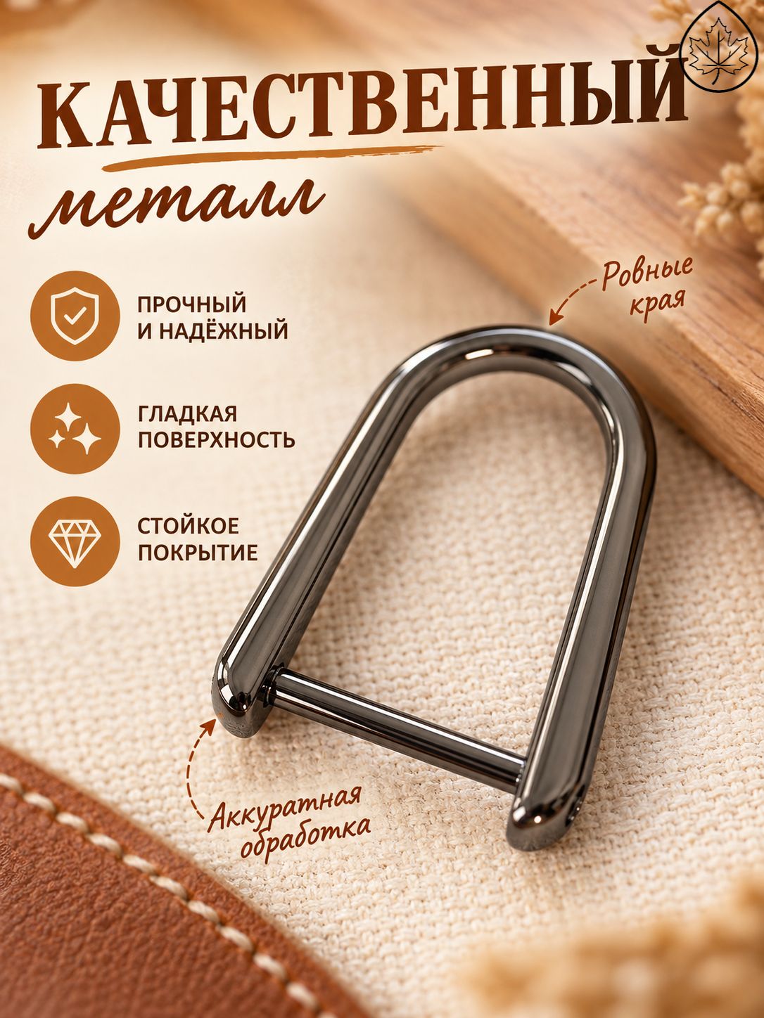 Металлическая пряжка-подкова для сумок, черный хром, 4,4x3,5x1,8 см 1 шт