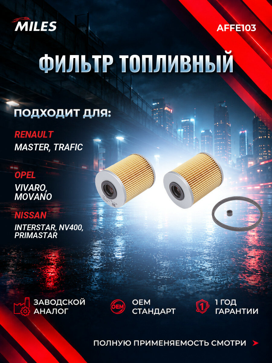 Фильтр топливный MILES AFFE103 Рено Мастер III Автобус (JV) Renault Master III Автобус (JV) 2011-2024
