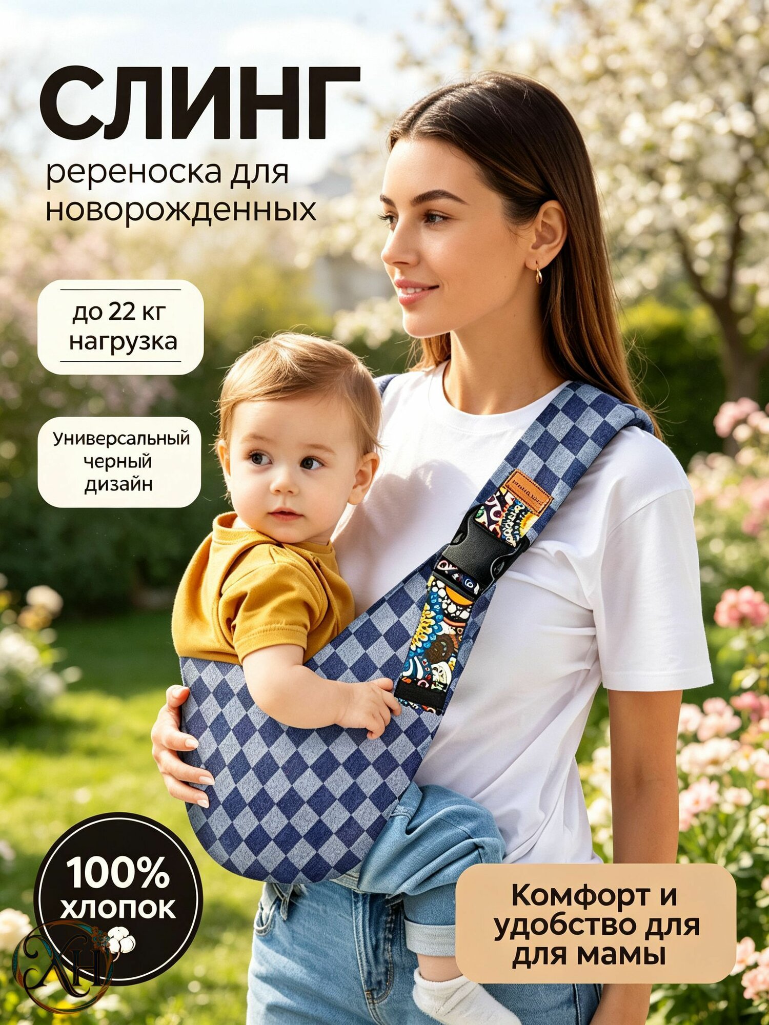 Рюкзак-типа "слинг" для новорожденных для прогулок и путешествий с малышом в поликлинику, магазин