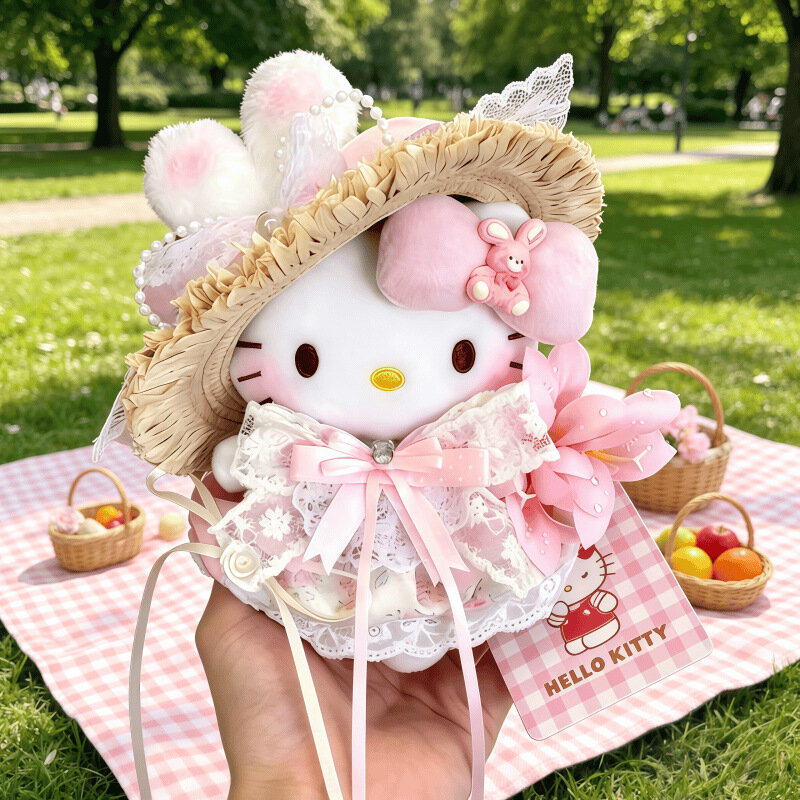 Официальный плюшевый брелок для сумки Hanabusa Rabbit Hello Kitty 10-12 см 4 дюйма с подарочным пакетом и биркой