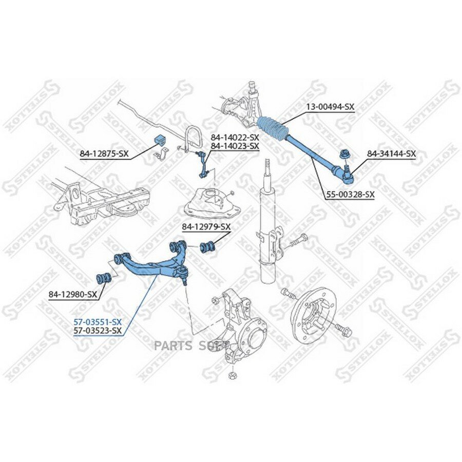 STELLOX 5703551SX 57-03551-SX рычаг левый!\ VW Crafter 30-35 2.5TDi 06>