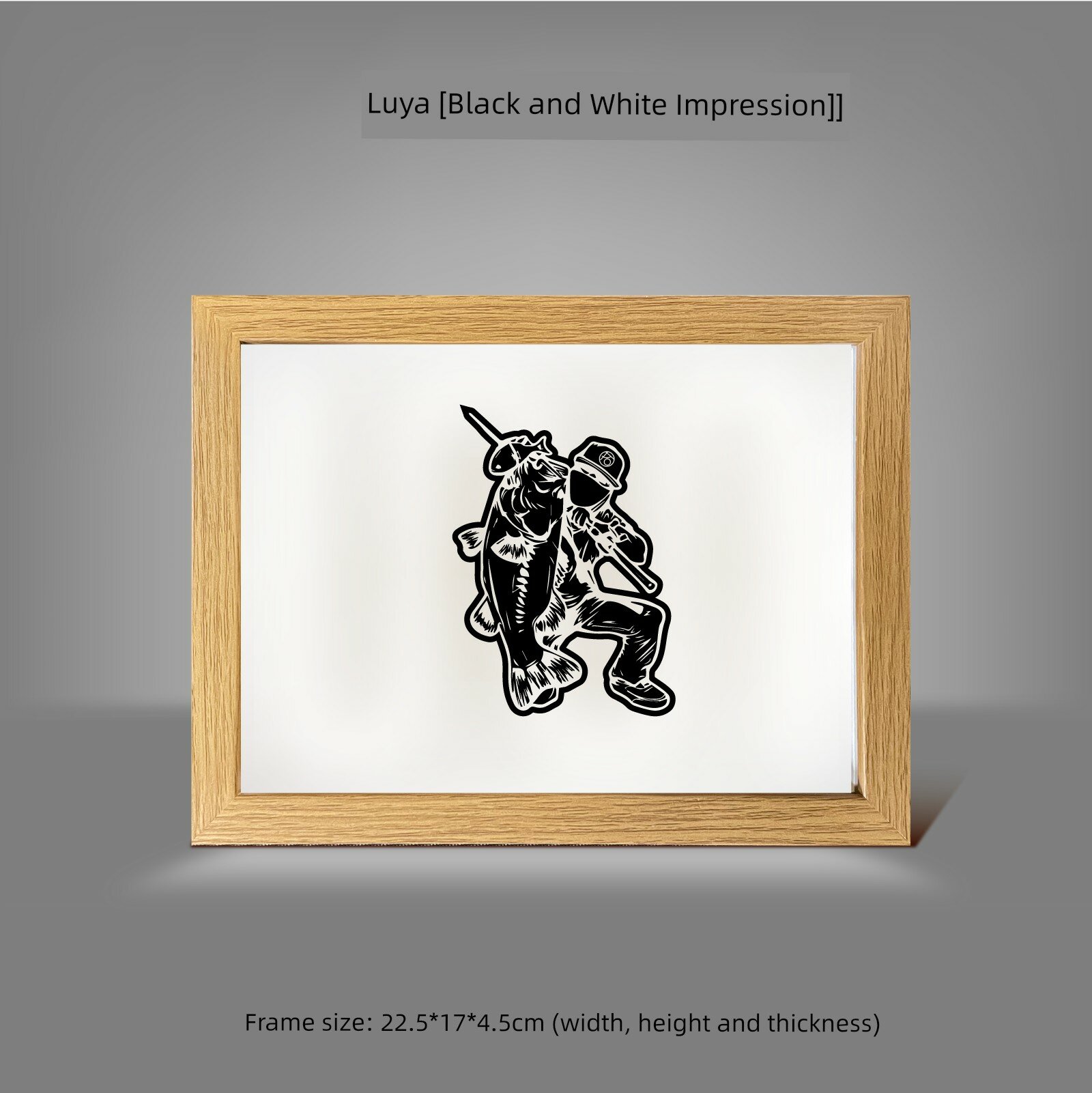 LED-подсвеченный художественный фрейм с датчиком движения: образ Catch Moment, 23x17 см, включает рамку и светильник