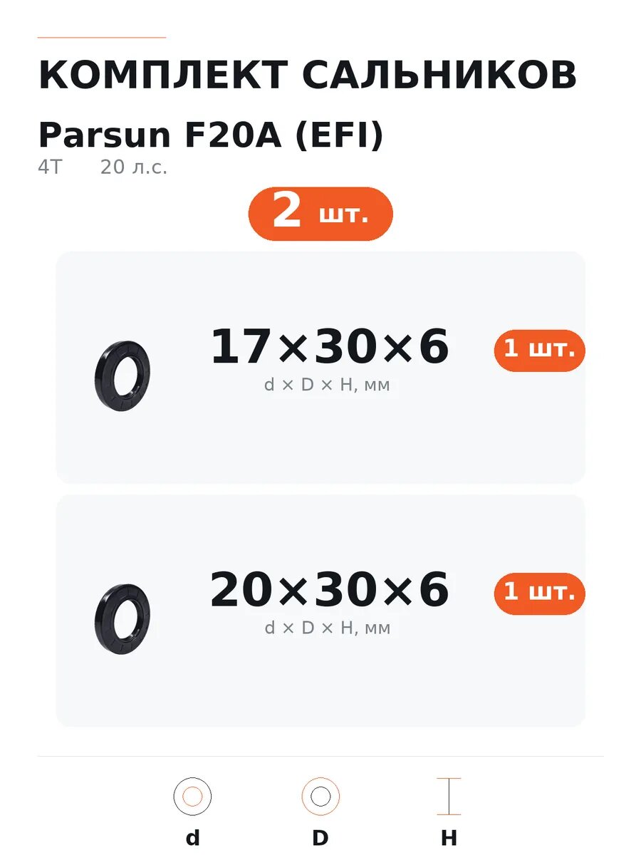 Комплект сальников Parsun F20A (EFI)