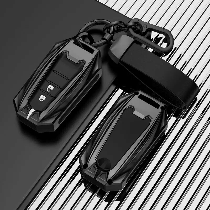 Черный кейс из цинкового сплава для ключей Toyota с одинарной оболочкой и матовым замком