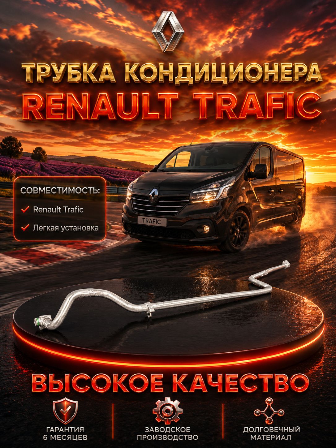 Трубка кондиционера на Renault Trafic