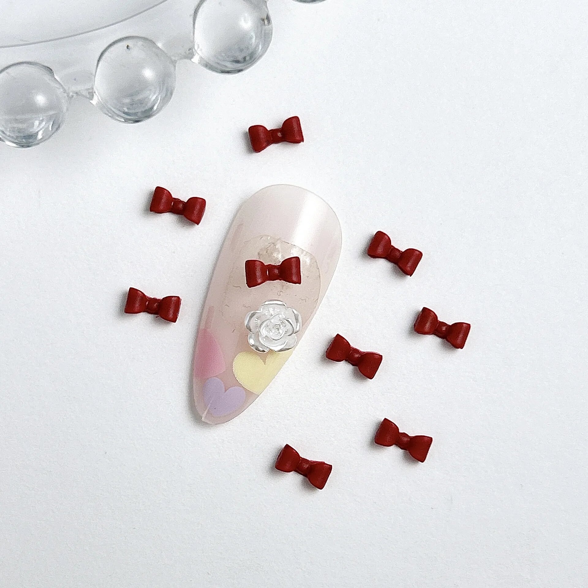 Taste-girl 3D акриловые бабочки для дизайна ногтей 50 шт. Red-6mm