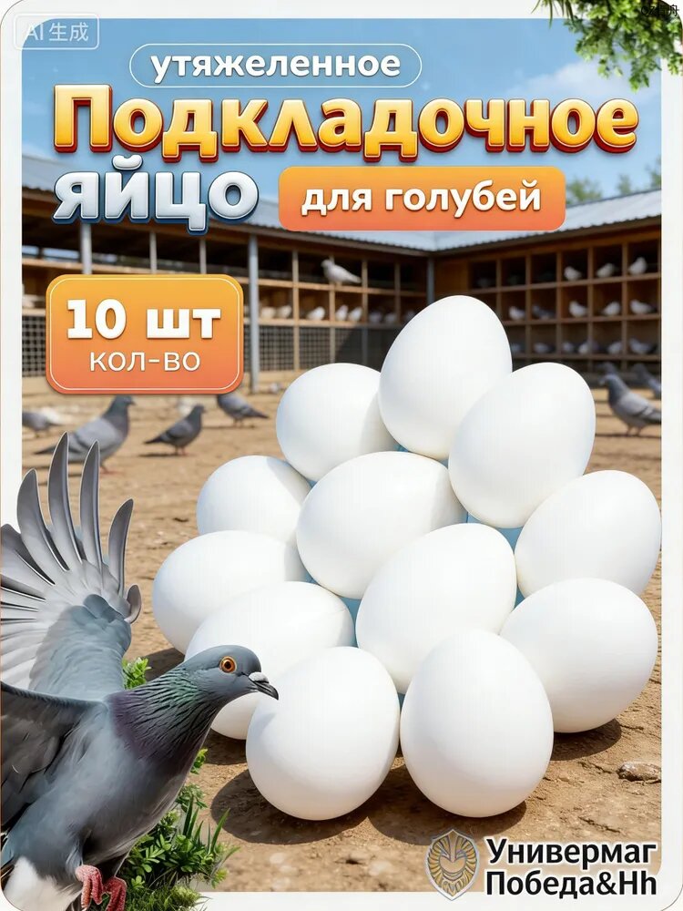 Яйцо подкладное голубиное, 10 штук