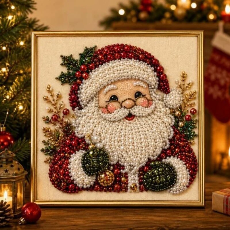 Рождественский набор для алмазной вышивки с жемчугом 20xm X 20cm, Type A