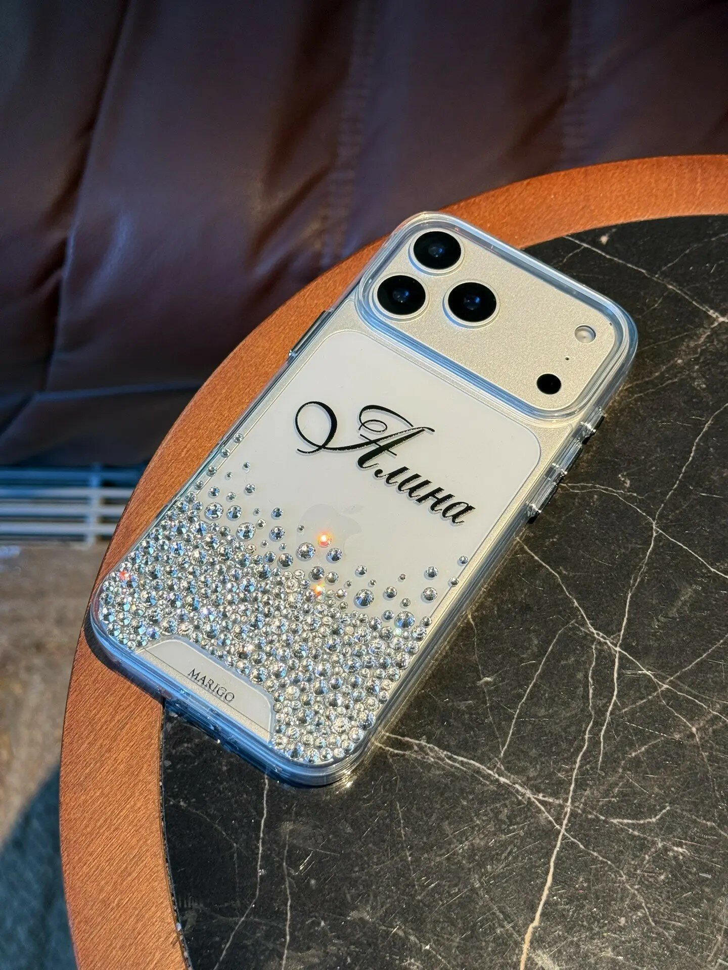Чехол для iPhone 17 Pro Max Алина с стразами