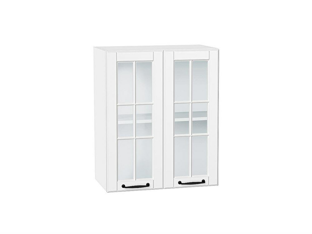 VVT Шкаф верхний с 2-мя остекленными дверцами Дублин Белый, Special White, 720, 600 В*Ш*Г 716*600*318, фасад МДФ/Стекло Special White, корпус Белый Special White
