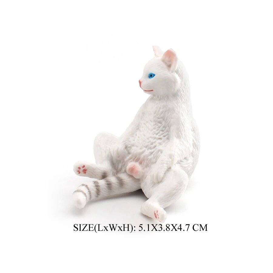 Фигурка кошки белая LADOFIGURES, Mini Cat -7