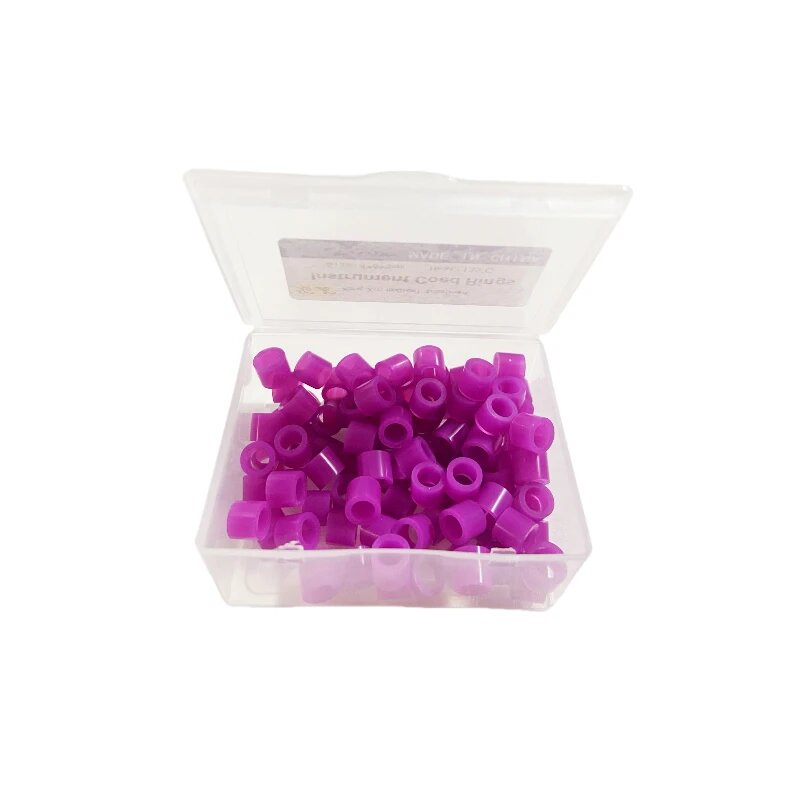 Кольца для стоматологических инструментов DENTWORLD, силиконовые, 100 шт. Purple