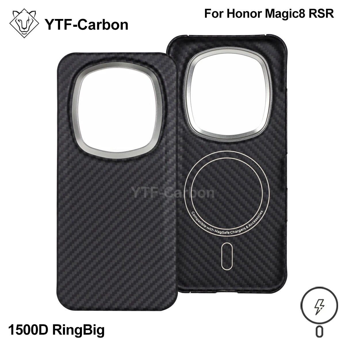 Чехол из углеродного волокна YTF-Carbon Fibre для Honor Magic8 RSR, кевларовый чехол с поддержкой беспроводной зарядки для Honor Magic8 RSR, аксессуары для мобильных телефонов.