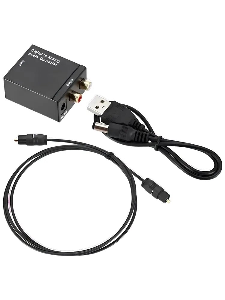 Аудио конвертер/переходник из toslink ( SPDIF оптика )в 2RCA. преобразователь(цифрового сигнала в аналоговый)